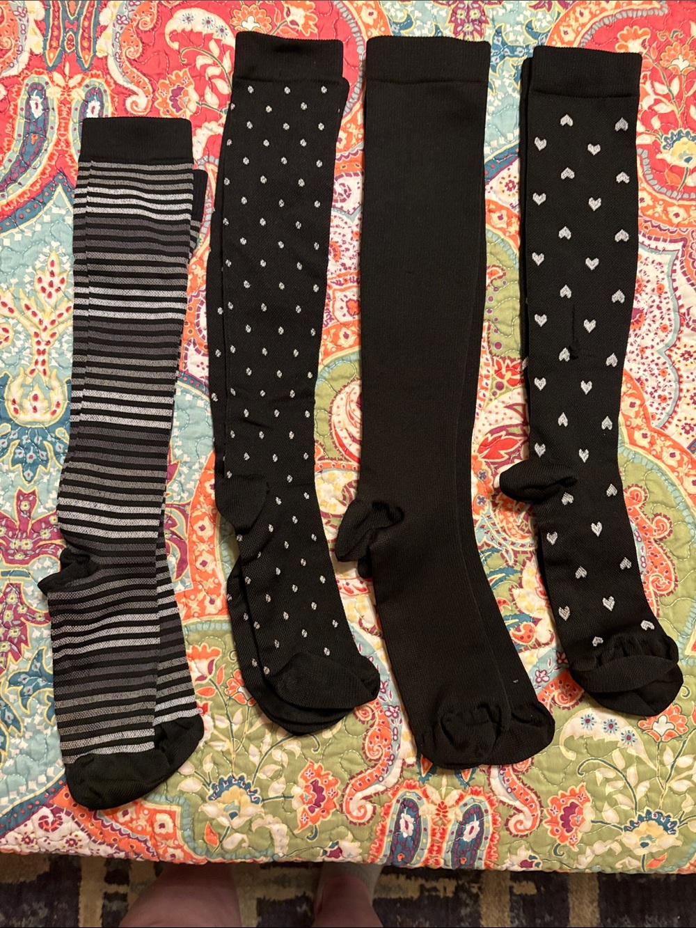 Black Patterned Men’s Knee-High Socks - Pack